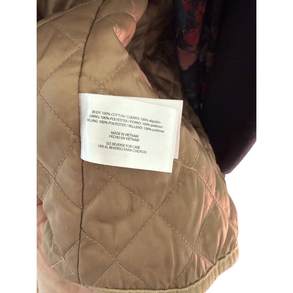 Orvis Mens Quilted Tan barn Field Jacket With Corduroy Collar Button Pockets XL - Picture 6 of 6